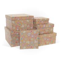 Набор подарочных коробок 6 в 1 крафт бумага Первая любовь