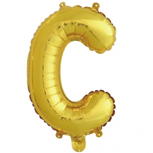 Шар с клапаном (16''/41 см) Буква, С, Золото, 1 шт.