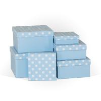 Набор подарочных коробок 6 в 1 Воздушно-голубой