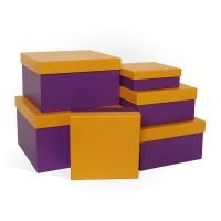Набор подарочных коробок 6 в 1 КОЛОРИТ желто-фиолетовый