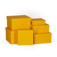 Набор подарочных коробок 6в1 тисненая бумага. Кукурузно-желтый