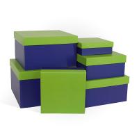 Набор подарочных коробок 6 в 1 КОЛОРИТ лайм-синий