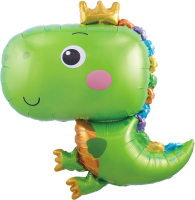 Шар Фигура, Динозаврик в короне, Зеленый, 1 шт.