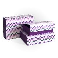 Набор подарочных коробок 3 в 1 на магните с перекидной крышкой ЗИГЗАГ,фиолетовый