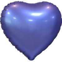 Шар  Сердце,(18''/46 см)Фиолетовый, Сатин, 5 шт. в упак.