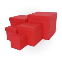 Набор подарочных коробок 5 в 1 WOW-эффект тиснение ЛЕН красный