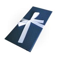 Подарочный конверт ДЛЯ ДЕНЕГ,тиснение РОМБ- крупный с бантом,синий белый