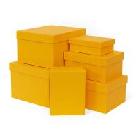 Набор подарочных коробок 6 в 1 тисненая бумага кукурузно-желтый