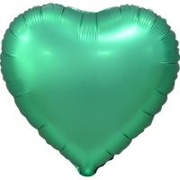 Шар Сердце, Зеленый, Сатин, 5 шт. в упак.
